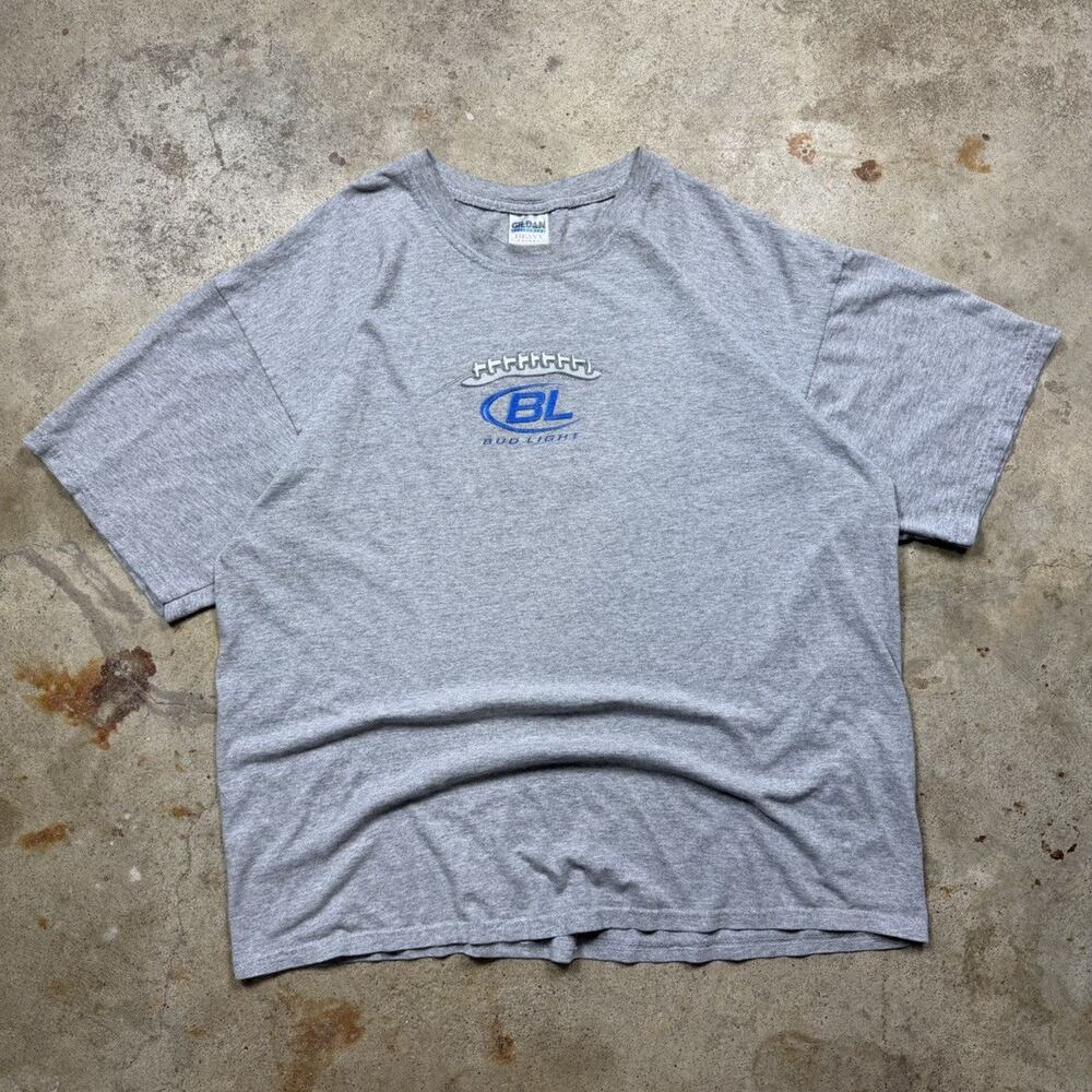 VTG 90s Bud Light Football Shane Gillis Beer Sports Shirt Size XL